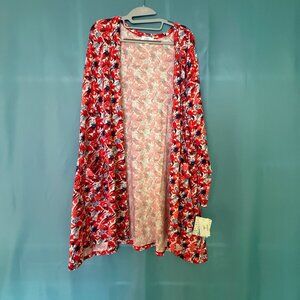 LulaRoe Caroline Red White Blue Cardigan Sweater XL NWT